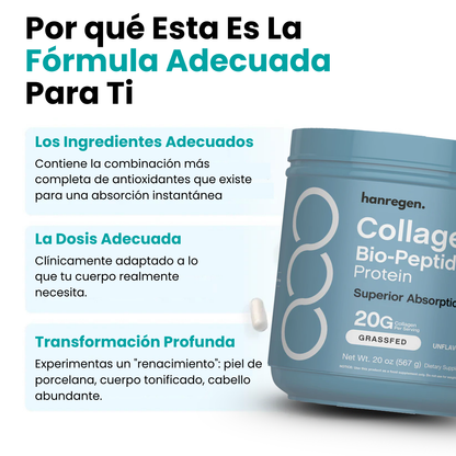 Hanregen Colágeno® Péptidos de Alta Pureza Anti-Edad