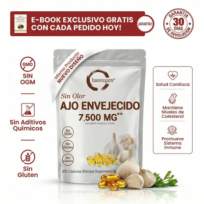 Hanregen® Ajo Envejecido Premium - 7500mg Sin Olor Anti-Edad