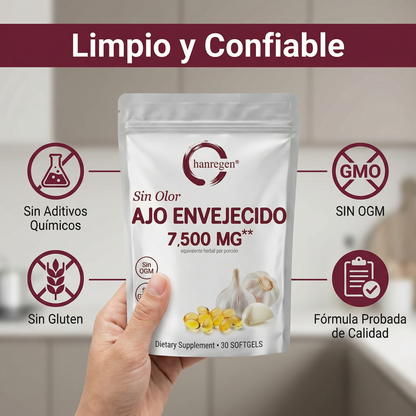 Hanregen® Ajo Envejecido Premium - 7500mg Sin Olor Anti-Edad