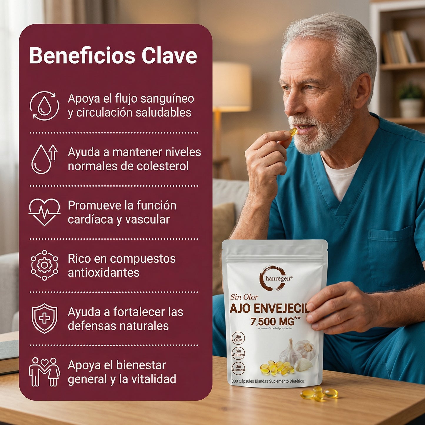 Hanregen® Ajo Envejecido Premium - 7500mg Sin Olor Anti-Edad